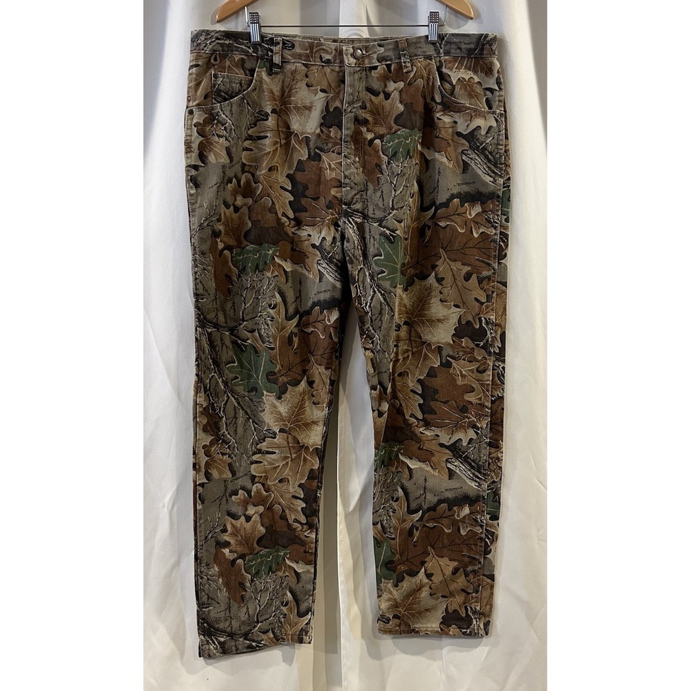 Vtg 90s Wrangler Jeans Rugged Wear Advantage Leaf Camo Pants 44X32 USA